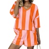 Vertical Stripe-orange Pink Combo