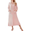 image:imageEkouaer Waffle Robes for Women Long Zipper Bathrobes Lightweight House Coat Soft Sleepwear with Pockets Loungewear SXXLLight Pink