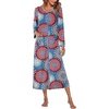 image:imageEkouaer Women Long House Coat Zipper Front Robes Full Length Nightgowns with Pockets Striped Loungewear S4XLBohemian Blue