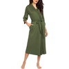 image:imageEkouaer Women Robe Long Knit Bathrobe Lightweight Soft Summer kimono Robes Casual Loungewear with Attached beltArmy Green
