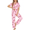 image:imageEkouaer Womens Pajama Sets Button Down Pjs Lounge Sets 2 Piece Short Sleeve Sleepwear Soft Comfy LoungewearBow