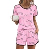 image:imageEkouaer Womens Pajama Sets Short Sleeve Sleepwear Soft Pjs Sets Round Neck Summer 2 Piece Lounge Set with Pockets SXXLPink  Heart and Love