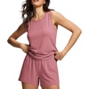 image:imageEkouaer Womens Pajama Sets Viscose from Bamboo Tank Top and Shorts Pj Set Sleeveless 2 Piece SleepwearOld Rose
