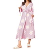 image:imageEkouaer Womens Robe Long Waffle Knit Bathrobe Lightweight Soft Kimono Robes Loungewear SXXLBig Wafflefloral Pink