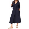 image:imageEkouaer Womens Robe Long Waffle Knit Bathrobe Lightweight Soft Kimono Robes Loungewear SXXLBig Wafflenavy Blue
