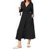 image:imageEkouaer Womens Robe Long Waffle Knit Bathrobe Lightweight Soft Kimono Robes LoungewearBlack
