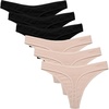 image:imageEkouaer Womens Thongs Invisible Panties No Show Seamless Low Waist Breathable GString Cotton Thongs 6 PackMulticolored 12  6 Pack