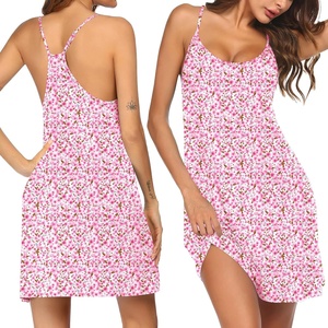 image:imageEkouaer Cotton Nightgowns for Women Sleeveless Night Gown Tank Sleepshirts Racerback Sleep Dress Spaghetti Strap ChemiseFloral Pink