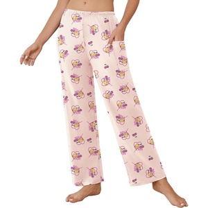 image:imageEkouaer Pajama Pants for Women Soft Comfy Pajama Sleep Bottoms Casual Stretch Wide Leg Lounge Pants with PocketsApricot Teddy
