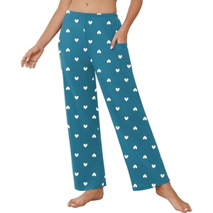 image:imageEkouaer Pajama Pants for Women Soft Comfy Pajama Sleep Bottoms Casual Stretch Wide Leg Lounge Pants with PocketsGreen Heart