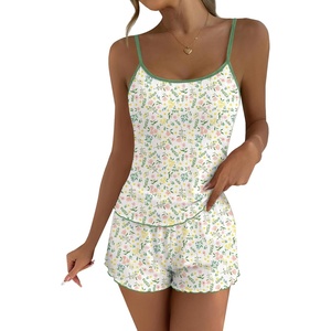 image:imageEkouaer Pajama Sets for Women Tank Top Pjs Summer Sexy Sleepwear with Shorts Cami Nightwear SXXLWhite Multi Floral