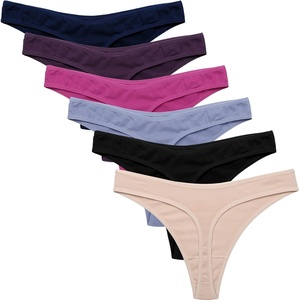 image:imageEkouaer Womens Thongs Invisible Panties No Show Seamless Low Waist Breathable GString Cotton Thongs 6 PackMulticolored 1  6 Pack