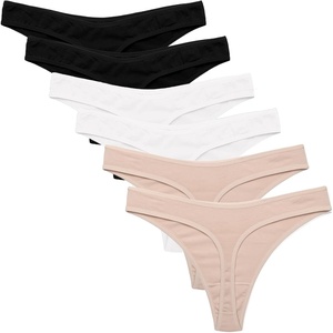 image:imageEkouaer Womens Thongs Invisible Panties No Show Seamless Low Waist Breathable GString Cotton Thongs 6 PackMulticolored 10  6 Pack