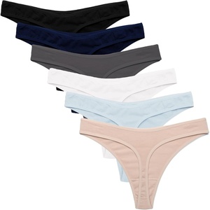 image:imageEkouaer Womens Thongs Invisible Panties No Show Seamless Low Waist Breathable GString Cotton Thongs 6 PackMulticolored 11  6 Pack