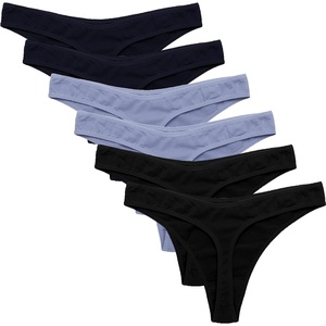 image:imageEkouaer Womens Thongs Invisible Panties No Show Seamless Low Waist Breathable GString Cotton Thongs 6 PackMulticolored 2  6 Pack