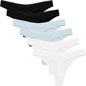 image:imageEkouaer Womens Thongs Invisible Panties No Show Seamless Low Waist Breathable GString Cotton Thongs 6 PackMulticolored 8  6 Pack