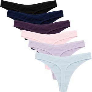 image:imageEkouaer Womens Thongs Invisible Panties No Show Seamless Low Waist Breathable GString Cotton Thongs 6 PackMulticolored 9  6 Pack