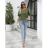 image:imageEkouaer 2 Pack Womens Tops Short Sleeve Oversized T Shirts Summer Spring Tops 2025 Basic Casual Tee Top SXXLArmy GreenBeige
