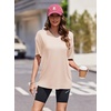 image:imageEkouaer 2 Pack Womens Tops Short Sleeve Oversized T Shirts Summer Spring Tops 2025 Basic Casual Tee Top SXXLArmy GreenBeige