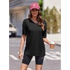 image:imageEkouaer 2 Pack Womens Tops Short Sleeve Oversized T Shirts Summer Spring Tops 2025 Basic Casual Tee Top SXXLBlackBlack