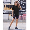 image:imageEkouaer 2 Pack Womens Tops Short Sleeve Oversized T Shirts Summer Spring Tops 2025 Basic Casual Tee Top SXXLBlackCamel