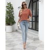 image:imageEkouaer 2 Pack Womens Tops Short Sleeve Oversized T Shirts Summer Spring Tops 2025 Basic Casual Tee Top SXXLBlackCamel