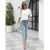 image:imageEkouaer 2 Pack Womens Tops Short Sleeve Oversized T Shirts Summer Spring Tops 2025 Basic Casual Tee Top SXXLBlackWhite