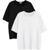 image:imageEkouaer 2 Pack Womens Tops Short Sleeve Oversized T Shirts Summer Spring Tops 2025 Basic Casual Tee Top SXXLBlackWhite