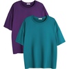 image:imageEkouaer 2 Pack Womens Tops Short Sleeve Oversized T Shirts Summer Spring Tops 2025 Basic Casual Tee Top SXXLBlue GreenPurple
