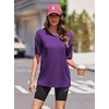 image:imageEkouaer 2 Pack Womens Tops Short Sleeve Oversized T Shirts Summer Spring Tops 2025 Basic Casual Tee Top SXXLBlue GreenPurple
