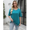 image:imageEkouaer 2 Pack Womens Tops Short Sleeve Oversized T Shirts Summer Spring Tops 2025 Basic Casual Tee Top SXXLBlue GreenPurple
