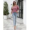 image:imageEkouaer 2 Pack Womens Tops Short Sleeve Oversized T Shirts Summer Spring Tops 2025 Basic Casual Tee Top SXXLClear BlueOld Rose