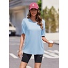 image:imageEkouaer 2 Pack Womens Tops Short Sleeve Oversized T Shirts Summer Spring Tops 2025 Basic Casual Tee Top SXXLClear BlueOld Rose