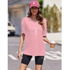 image:imageEkouaer 2 Pack Womens Tops Short Sleeve Oversized T Shirts Summer Spring Tops 2025 Basic Casual Tee Top SXXLCreamPink