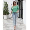 image:imageEkouaer 2 Pack Womens Tops Short Sleeve Oversized T Shirts Summer Spring Tops 2025 Basic Casual Tee Top SXXLLight GreenWine Red