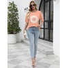 image:imageEkouaer 2 Pack Womens Tops Short Sleeve Oversized T Shirts Summer Spring Tops 2025 Basic Casual Tee Top SXXLLight TangerineStriped