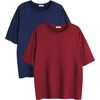image:imageEkouaer 2 Pack Womens Tops Short Sleeve Oversized T Shirts Summer Spring Tops 2025 Basic Casual Tee Top SXXLNavyWine Red