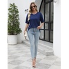 image:imageEkouaer 2 Pack Womens Tops Short Sleeve Oversized T Shirts Summer Spring Tops 2025 Basic Casual Tee Top SXXLNavyWine Red