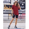 image:imageEkouaer 2 Pack Womens Tops Short Sleeve Oversized T Shirts Summer Spring Tops 2025 Basic Casual Tee Top SXXLNavyWine Red