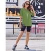 image:imageEkouaer 2 Pack Womens Tops Short Sleeve Oversized T Shirts Summer Spring Tops 2025 Basic Casual Tee Top SXXLPinkGreen