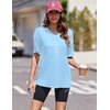 image:imageEkouaer 2 Pack Womens Tops Short Sleeve Oversized T Shirts Summer Spring Tops 2025 Basic Casual Tee Top SXXLTie DyeBlue