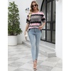 image:imageEkouaer 2 Pack Womens Tops Short Sleeve Oversized T Shirts Summer Spring Tops 2025 Basic Casual Tee Top SXXLWhitePink Striped