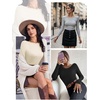 image:imageEkouaer 3 Pack Womens Long Sleeve Shirts Boat Neck Ribbed Thermal Undershirts Lightweight Basic Top XSXXLBlackGreyBeige