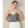 image:imageEkouaer 3 Pack Womens Silk Satin Tank Top V Neck Camisole Cami Spaghetti Strap Top Loose Sleeveless Blouses Tank ShirtBlackGrayDark Green