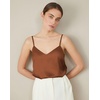 image:imageEkouaer 3 Pack Womens Silk Satin Tank Top V Neck Camisole Cami Spaghetti Strap Top Loose Sleeveless Blouses Tank ShirtBlackWhiteKhaki