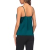 image:imageEkouaer 3 Pack Womens Silk Satin Tank Top V Neck Camisole Cami Spaghetti Strap Top Loose Sleeveless Blouses Tank ShirtKhakiChampagneDark Green