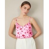 image:imageEkouaer 3 Pack Womens Silk Satin Tank Top V Neck Camisole Cami Spaghetti Strap Top Loose Sleeveless Blouses Tank ShirtWhiteRed HeartPink Lip Print
