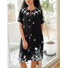 image:imageEkouaer House Dress for Women Button Down Nightgown Short Sleeve Housecoat with pockets S4XLBlack Butterfly