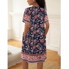 image:imageEkouaer House Dress for Women Button Down Nightgown Short Sleeve Housecoat with pockets S4XLBlack Flower