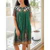 image:imageEkouaer House Dress for Women Button Down Nightgown Short Sleeve Housecoat with pockets S4XLGreen Ethnic Print